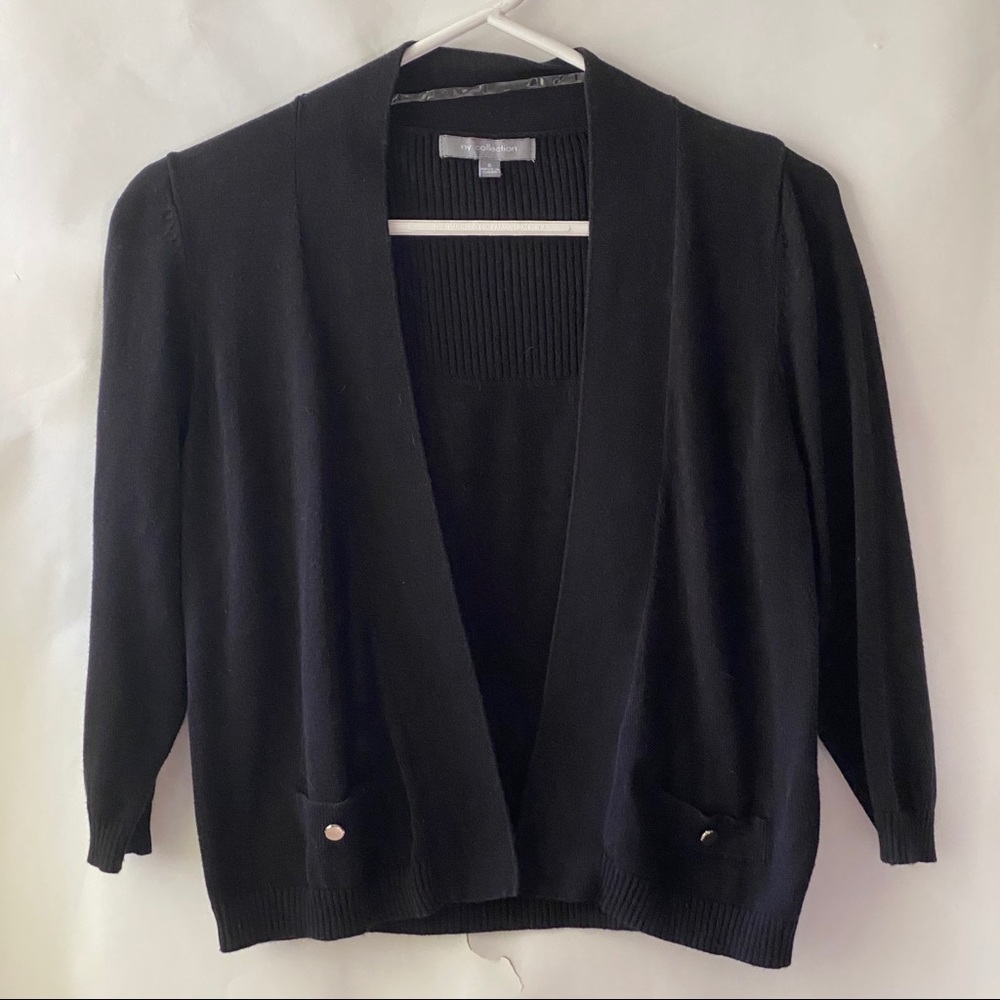 New York Collection 3/4 Sleeve Cardigan Size S